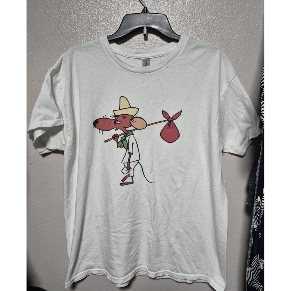 Gildan Slow Poke Gonzales White T Shirt Mens Large Looney Tunes Graphic Tee